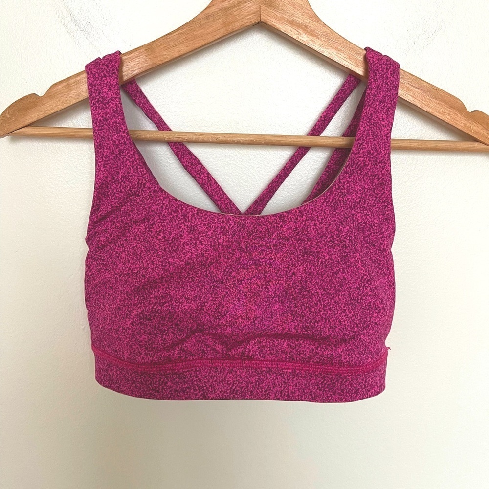 Lululemon Energy Bra Rio Mist Pink Paradise Red Grape / Pink Paradise Strappy - Picture 1 of 6